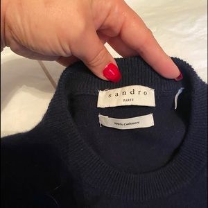 Sandro Paris navy blue 100% cashmere size large